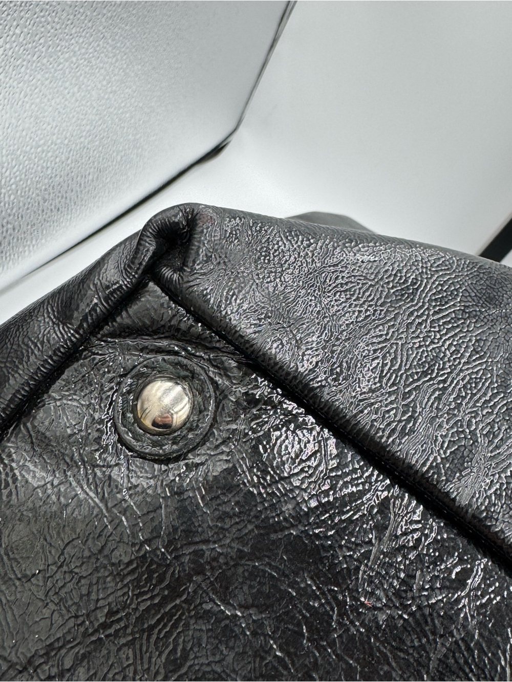 Yves Saint Laurent East Boston Black Patent Leather Satchel - COA - Picture 12 of 16